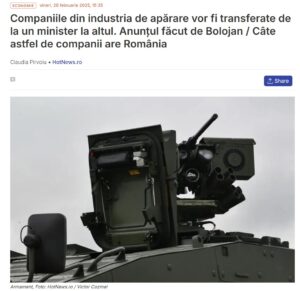 Read more about the article Pot specialistii csia să se implice în noul proiect de transfer al unor capacități de productie de aparare în subordinea M.Ap.N.?